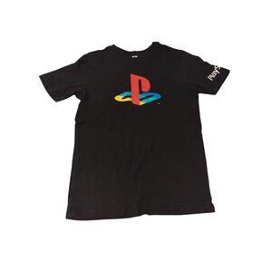 playstation pull over shirt boy size Large 10/12 sleeve crew neck black